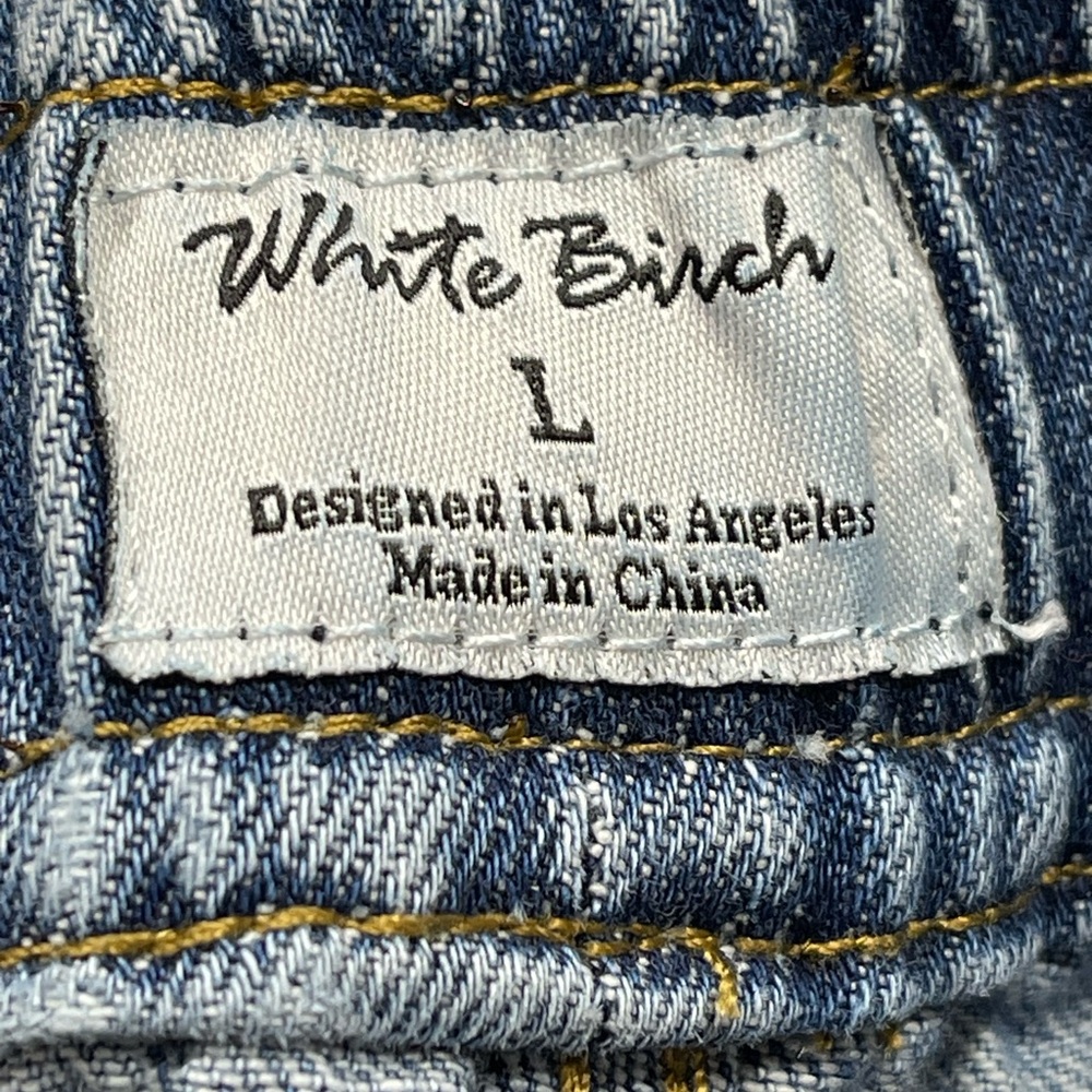 White Birch Distressed Drawstring Denim Shorts Large - Picture 8 of 10